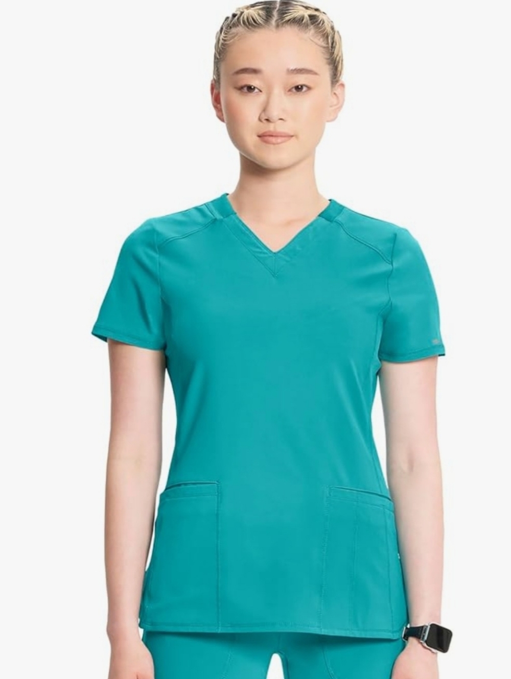 Cherokee Infinity Teal V-Neck Women's Medical Scrub Top New With Tags